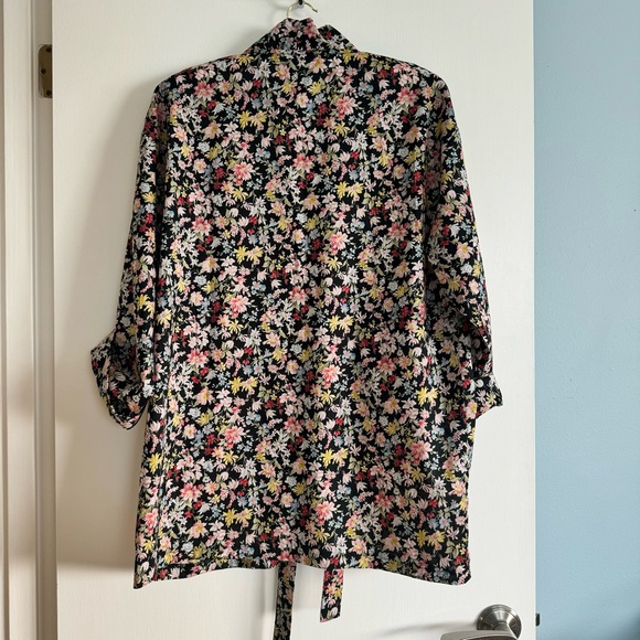 NWOT Loup Louie dark florals button down shirt on trend dopamine dressing XL new - Picture 9 of 10